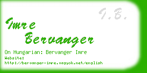 imre bervanger business card